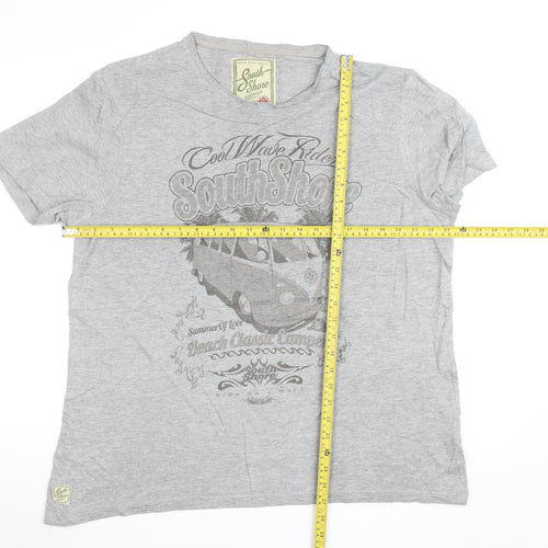 South Shore Mens Grey Graphic Beach Surf T-Shirt Size L