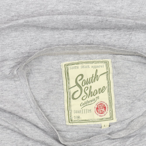 South Shore Mens Grey Graphic Beach Surf T-Shirt Size L