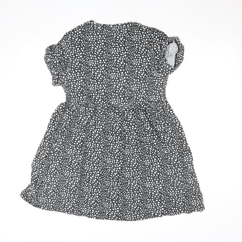 PrettyLittleThing Women's Black Animal Print Skater Dress UK 8