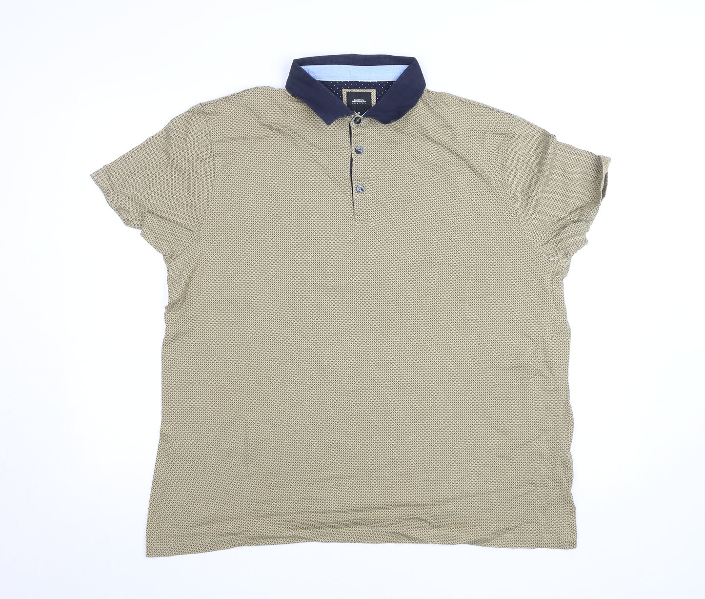 Burton Menswear London Beige Geometric Cotton Polo Shirt XL