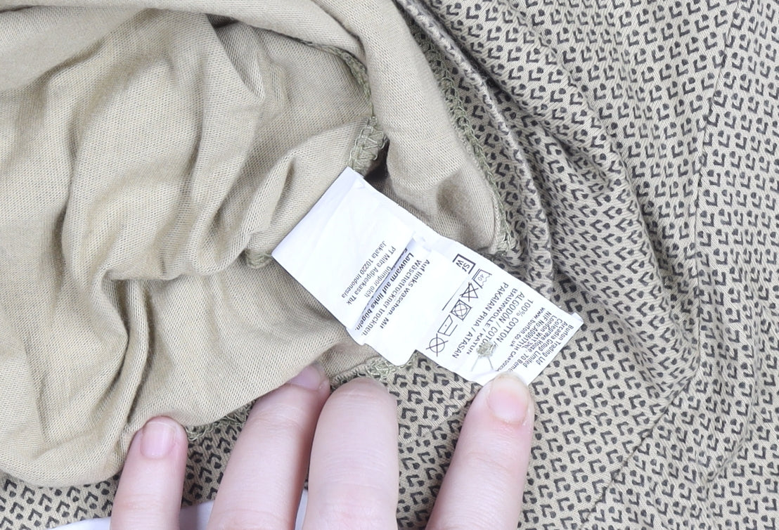 Burton Menswear London Beige Geometric Cotton Polo Shirt XL