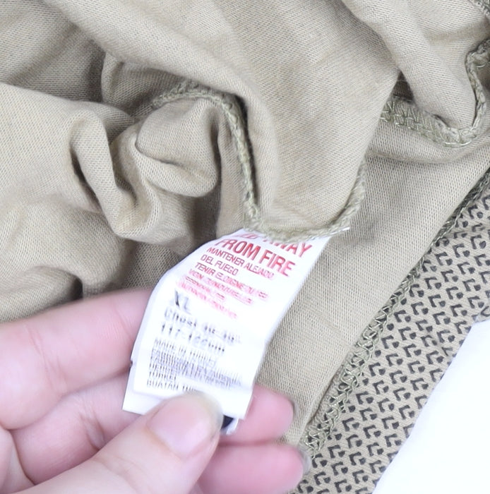 Burton Menswear London Beige Geometric Cotton Polo Shirt XL