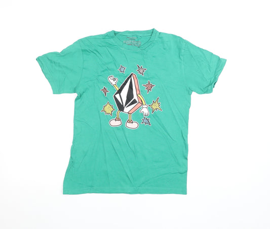 Volcom Boys Green Graphic Organic Cotton Short Sleeve T-Shirt 12 Years