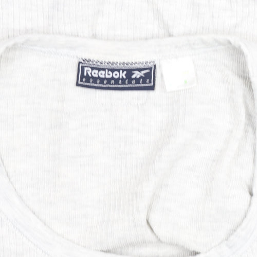 Reebok Womens Grey Slim Fit Racerback Tank Top Size S