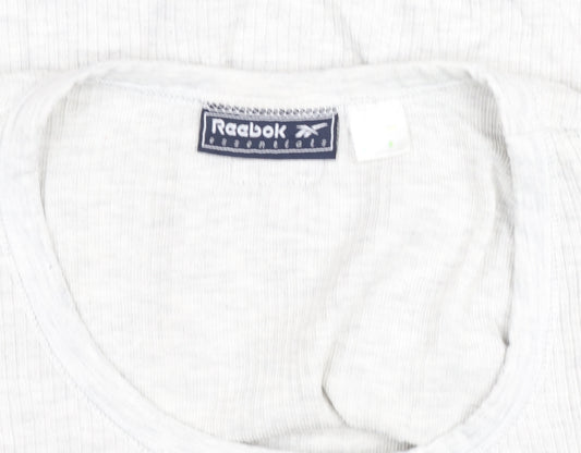 Reebok Womens Grey Slim Fit Racerback Tank Top Size S