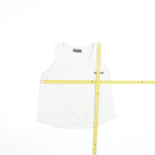Reebok Womens Grey Slim Fit Racerback Tank Top Size S