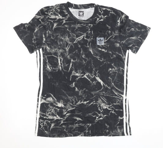 Adidas Men’s Black Tie-Dye Crew Neck Short Sleeve T-Shirt M
