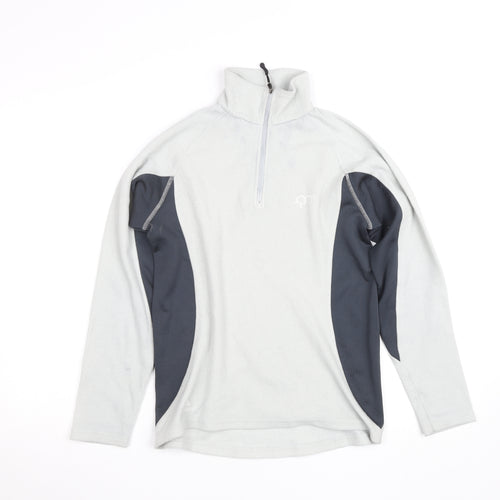 Technicals Women’s Grey 1/4 Zip Fleece Pullover Top Size 10