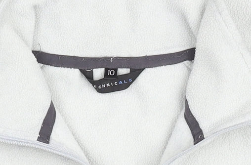 Technicals Women’s Grey 1/4 Zip Fleece Pullover Top Size 10