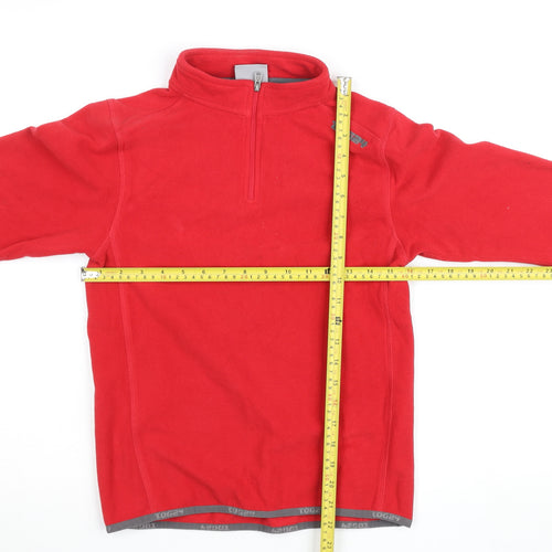 TOG24 Boys Red Fleece 1/4 Zip Pullover Top 11-12 Years Outdoor Warm Layer
