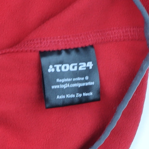 TOG24 Boys Red Fleece 1/4 Zip Pullover Top 11-12 Years Outdoor Warm Layer