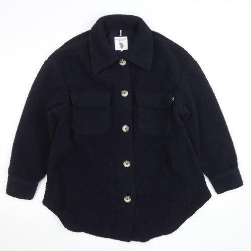 U.S. Polo Assn. Women’s Black Fleece Button Jacket Size S