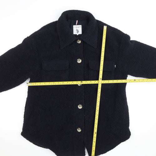 U.S. Polo Assn. Women’s Black Fleece Button Jacket Size S
