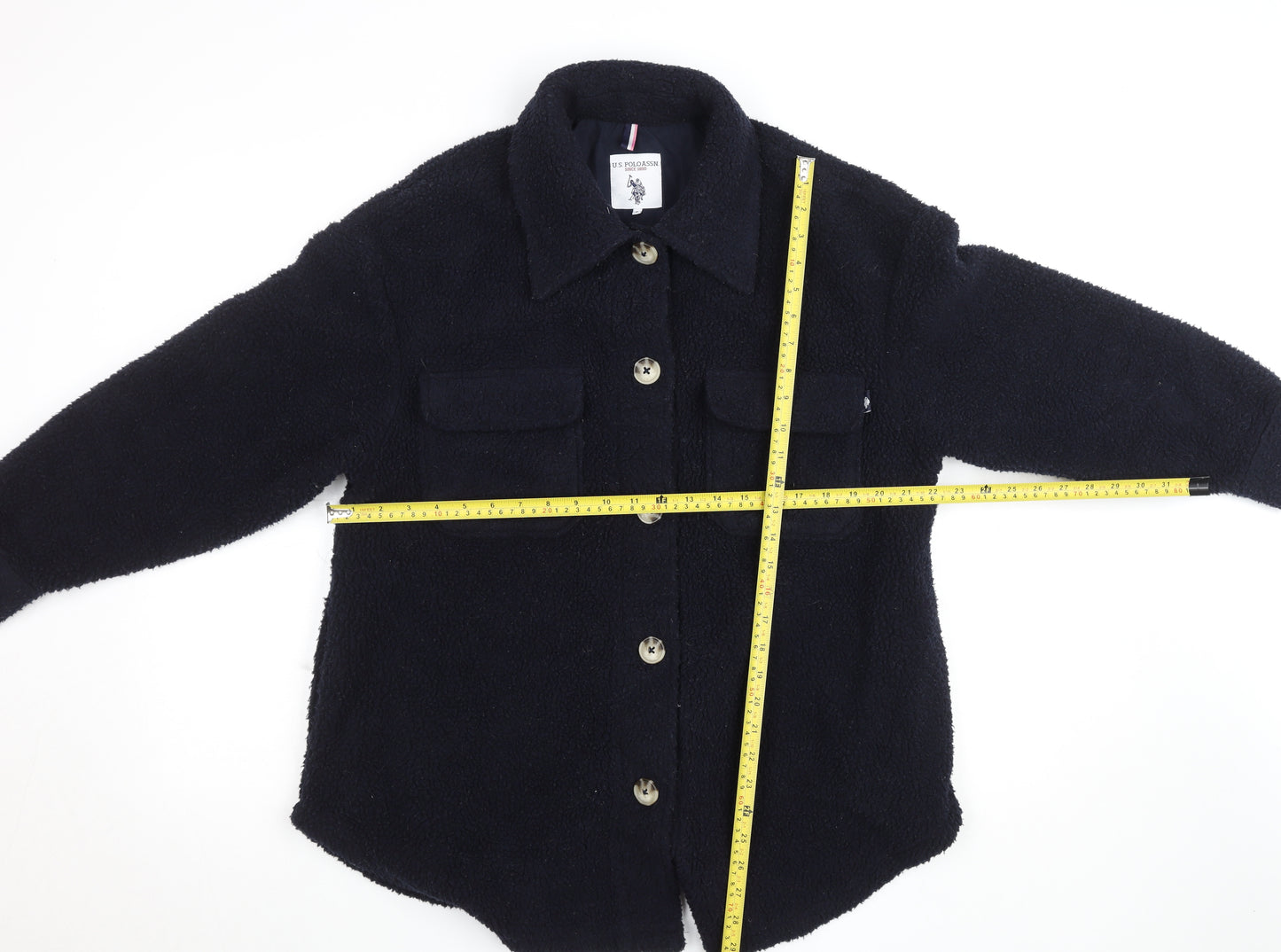 U.S. Polo Assn. Women’s Black Fleece Button Jacket Size S
