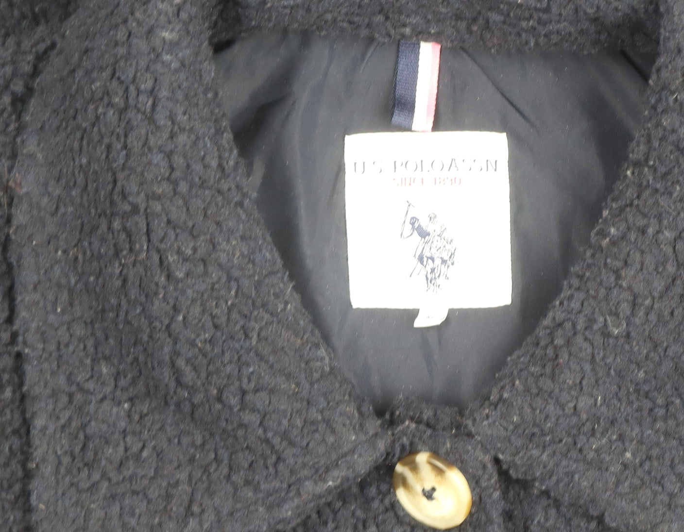 U.S. Polo Assn. Women’s Black Fleece Button Jacket Size S