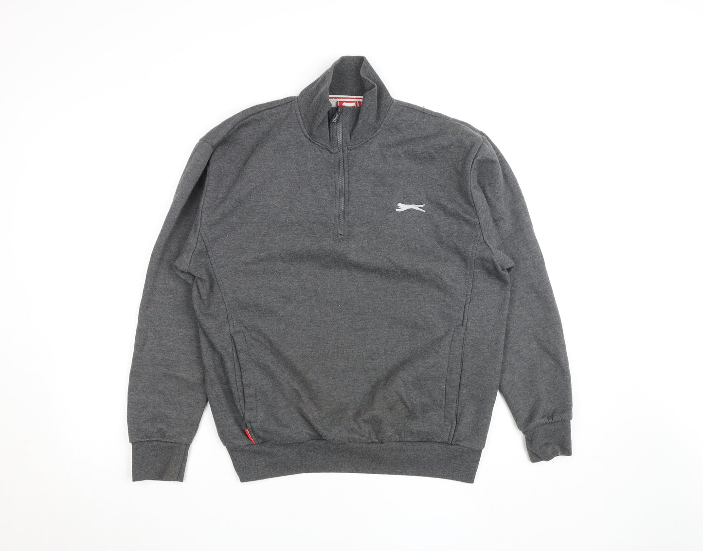 Slazenger Mens Grey 1/4 Zip Sweatshirt M Regular Fit Pullover