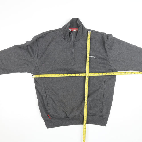 Slazenger Mens Grey 1/4 Zip Sweatshirt M Regular Fit Pullover