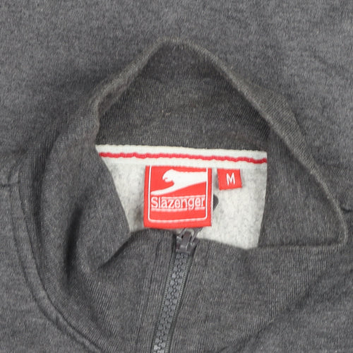 Slazenger Mens Grey 1/4 Zip Sweatshirt M Regular Fit Pullover