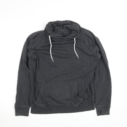 New Look Men Black Pullover Hoodie Size S Fleece Drawstring
