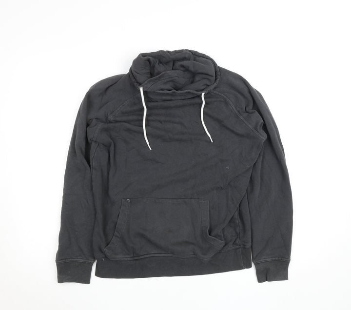 New Look Men Black Pullover Hoodie Size S Fleece Drawstring