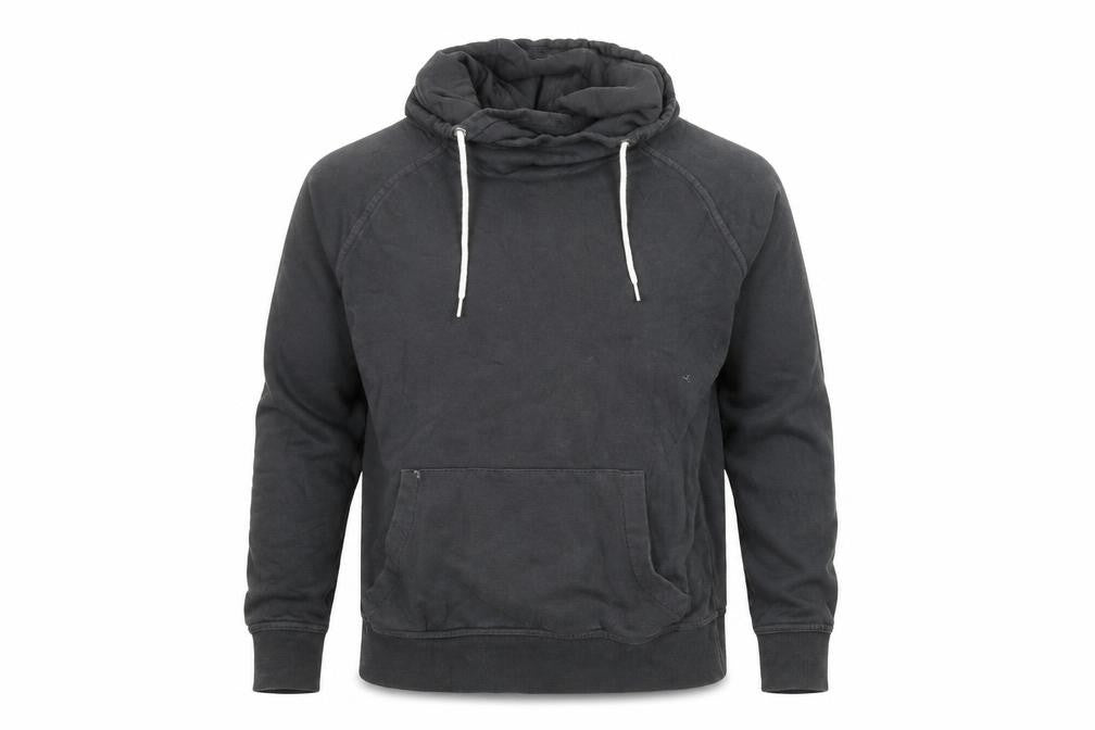 Front view of New Look Men Black Pullover Hoodie, size S, Fleece Drawstring