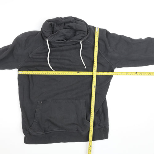 New Look Men Black Pullover Hoodie Size S Fleece Drawstring