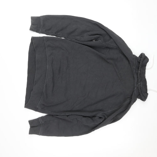New Look Men Black Pullover Hoodie Size S Fleece Drawstring