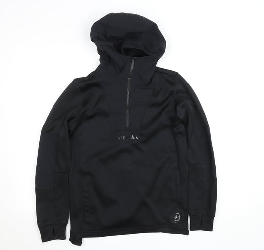 Nike Boys Black Air Max 1/2 Zip Hoodie Size 10-11 Years Polyester