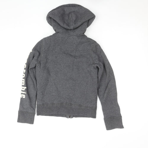 Abercrombie Kids Boys Grey Full Zip Hoodie Sherpa Lined Size S