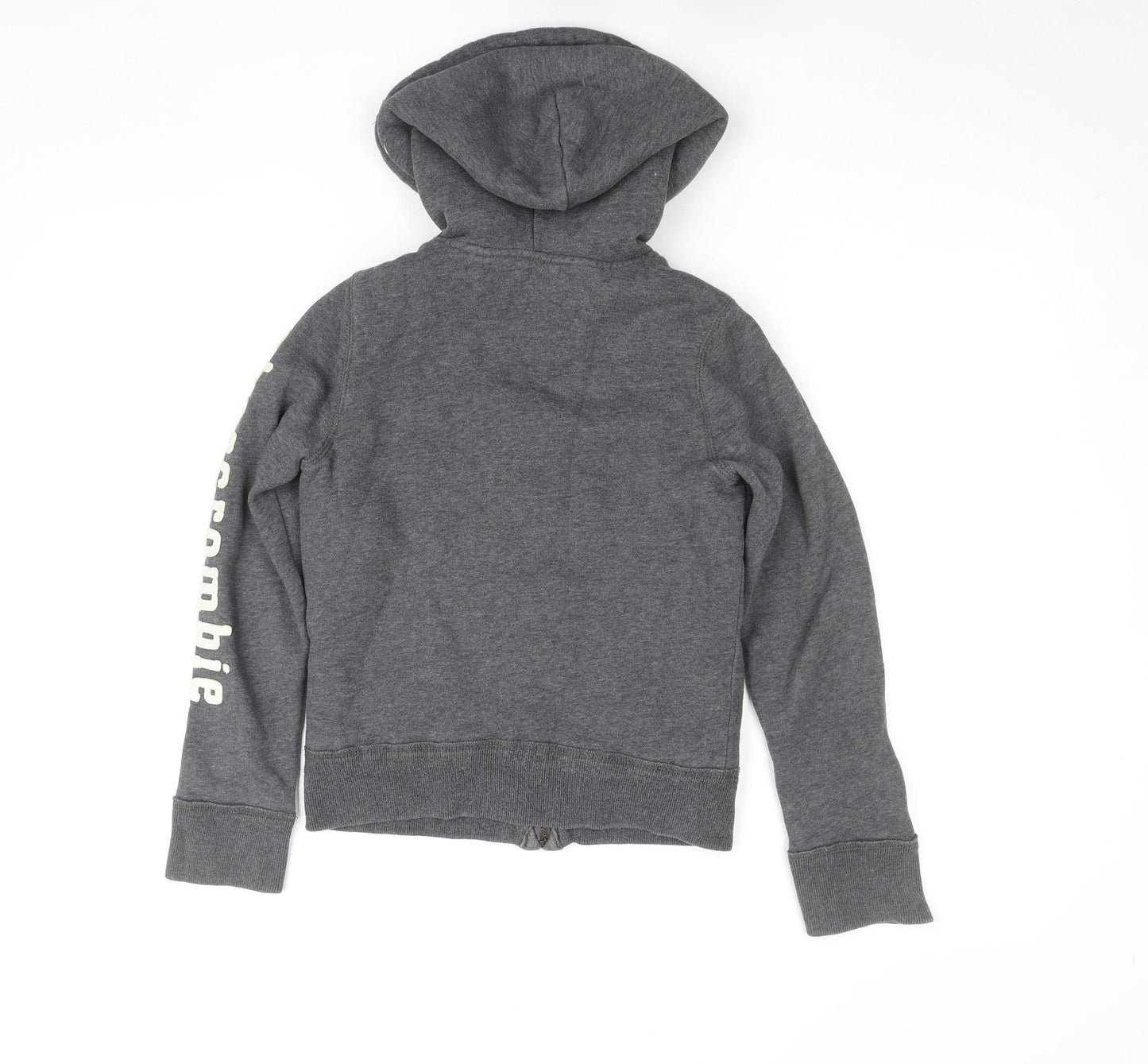 Abercrombie Kids Boys Grey Full Zip Hoodie Sherpa Lined Size S