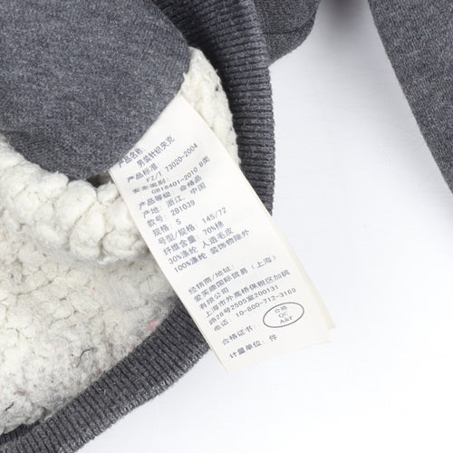 Abercrombie Kids Boys Grey Full Zip Hoodie Sherpa Lined Size S