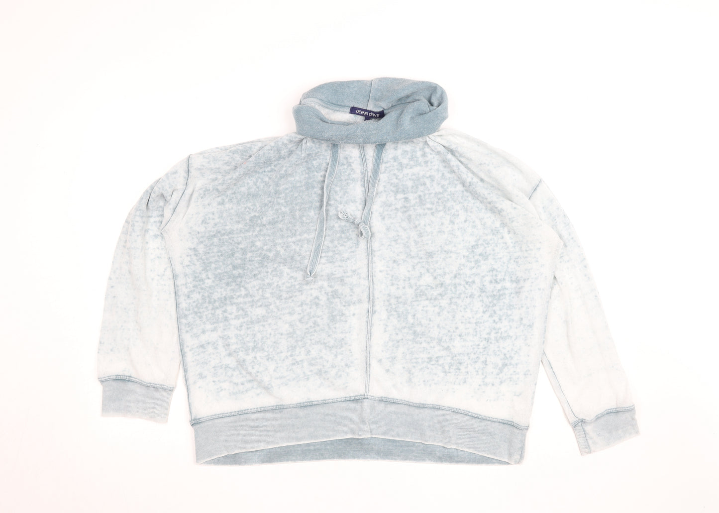 Ocean Drive Women’s Blue High Neck Long Sleeve Pullover Top L