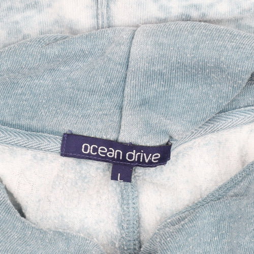 Ocean Drive Women’s Blue High Neck Long Sleeve Pullover Top L