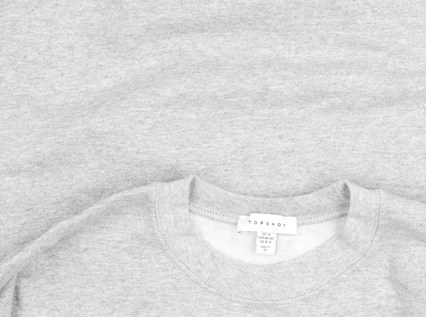 Topshop Women Grey Tiger Embroidered Pullover Sweatshirt Size M