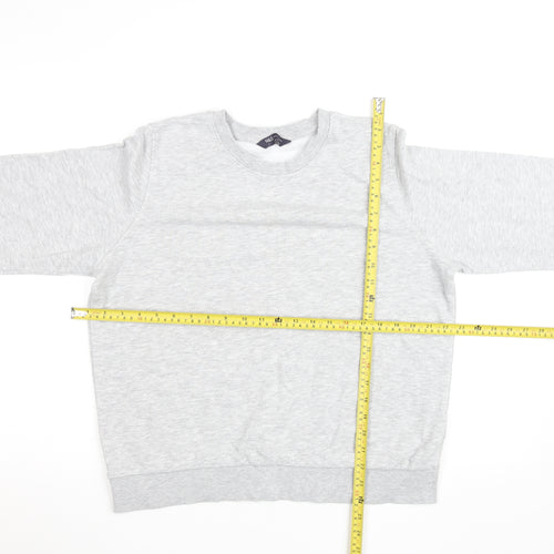 Marks and Spencer Women Grey Marl Cotton Blend Pullover Sweatshirt Size 14