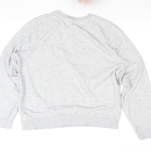 Marks and Spencer Women Grey Marl Cotton Blend Pullover Sweatshirt Size 14