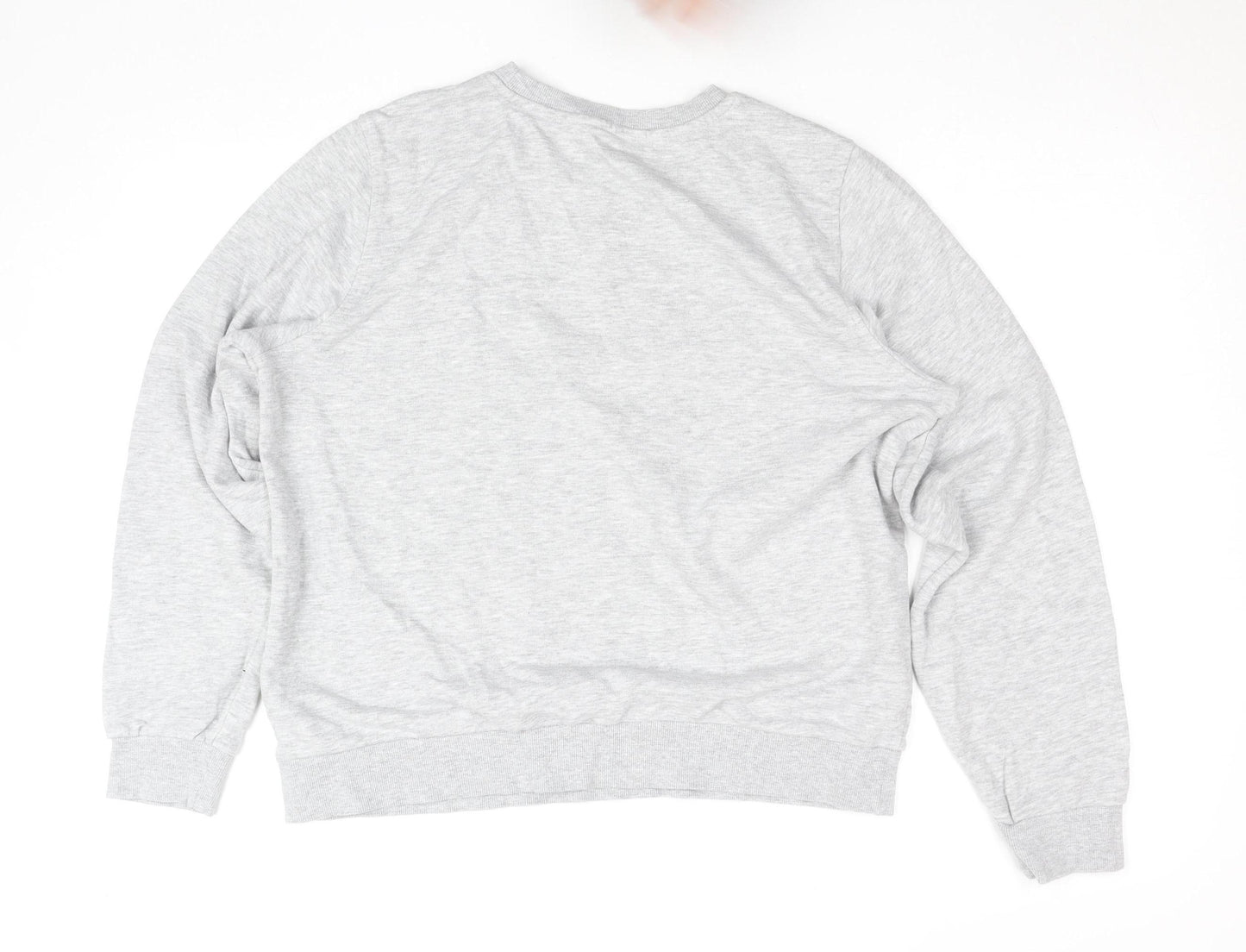 Marks and Spencer Women Grey Marl Cotton Blend Pullover Sweatshirt Size 14