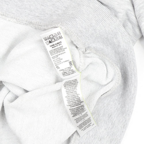 Marks and Spencer Women Grey Marl Cotton Blend Pullover Sweatshirt Size 14