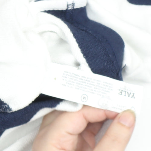 Yale University Men's Blue White Striped Rugby Shirt Size M