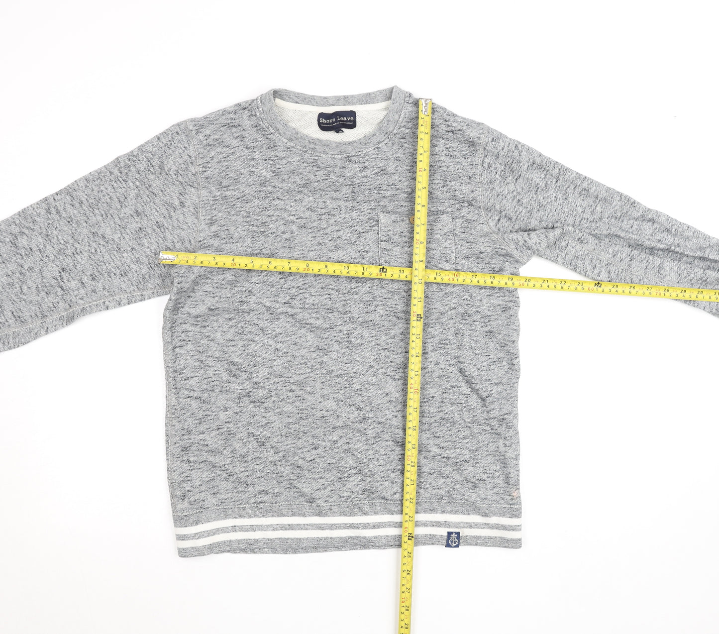 Shore Leave Men's Grey Knit Cotton Crew Neck Sweatshirt M