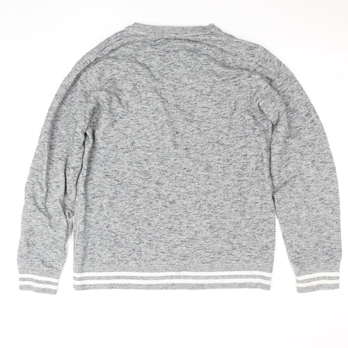 Shore Leave Men's Grey Knit Cotton Crew Neck Sweatshirt M