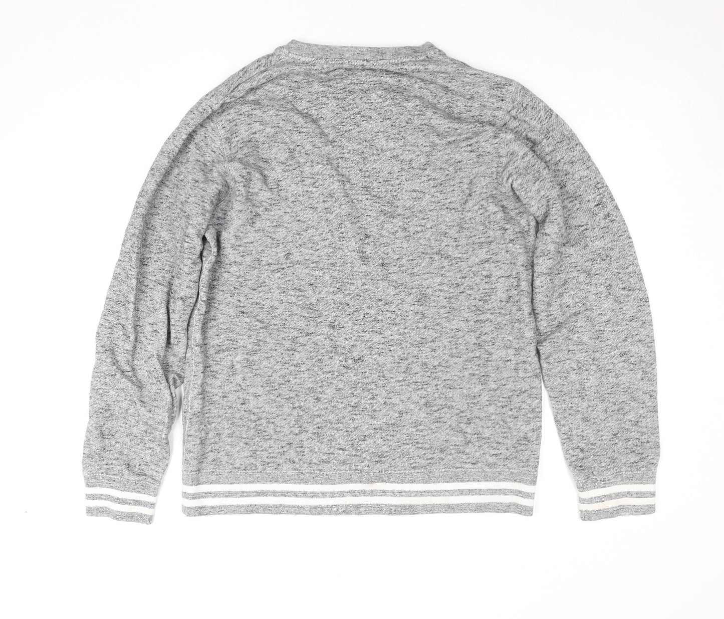 Shore Leave Men's Grey Knit Cotton Crew Neck Sweatshirt M