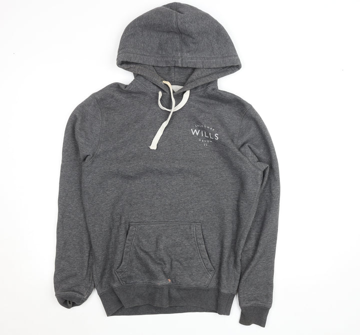 Jack Wills Men’s Grey Pullover Hoodie S Fleece Logo College Style