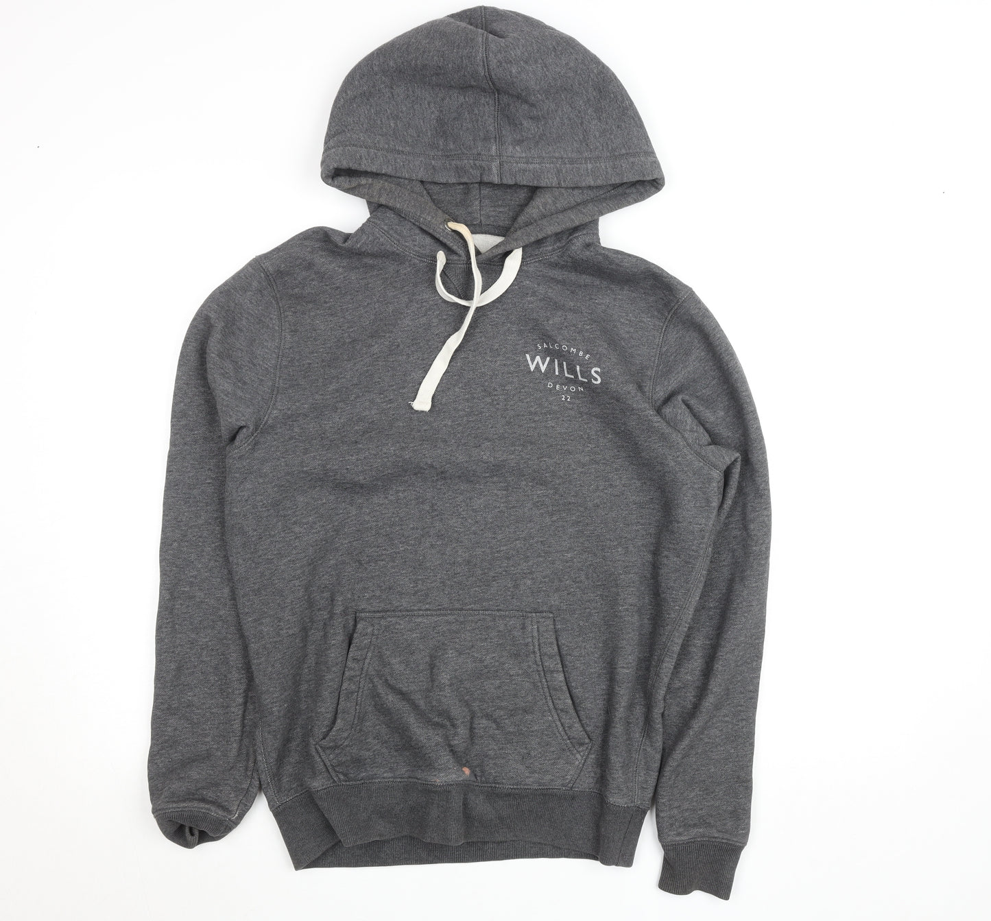 Jack Wills Men’s Grey Pullover Hoodie S Fleece Logo College Style