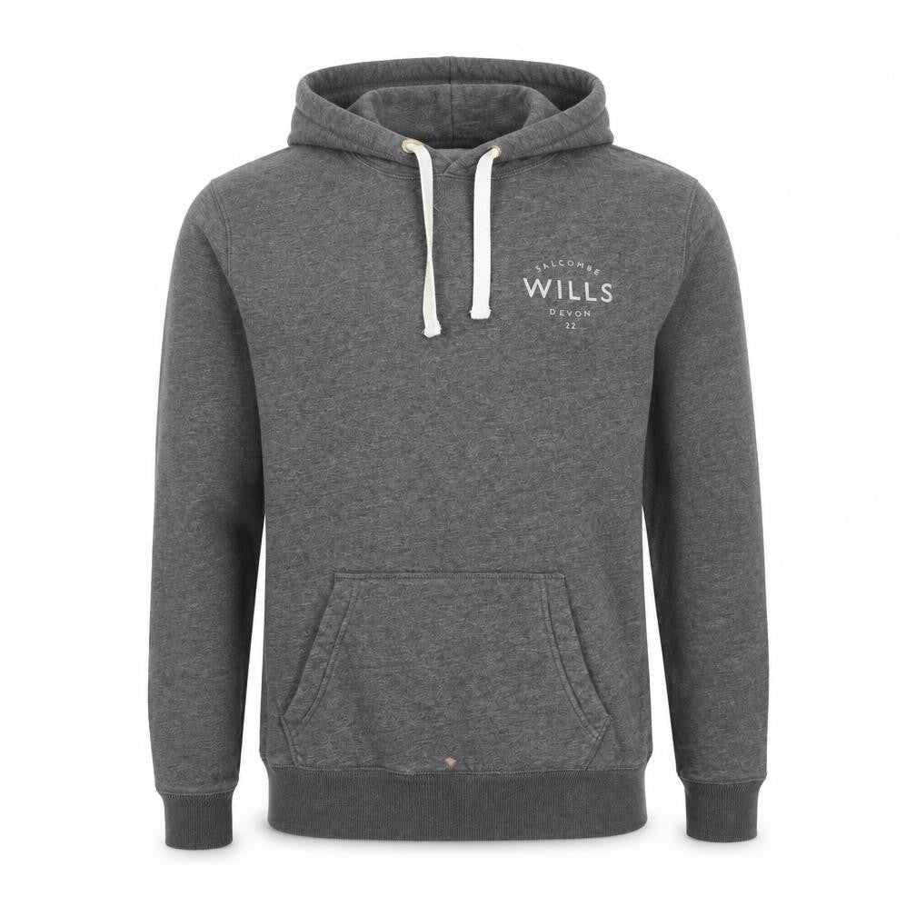 Front view of Jack Wills Men’s Grey Pullover Hoodie S Fleece Logo College Style