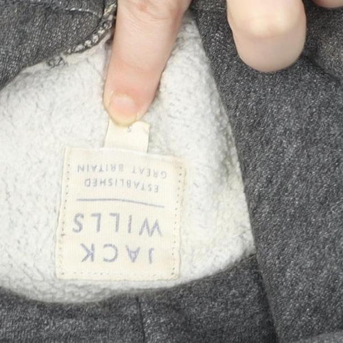 Jack Wills Men’s Grey Pullover Hoodie S Fleece Logo College Style