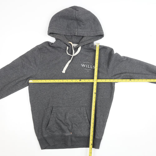 Jack Wills Men’s Grey Pullover Hoodie S Fleece Logo College Style