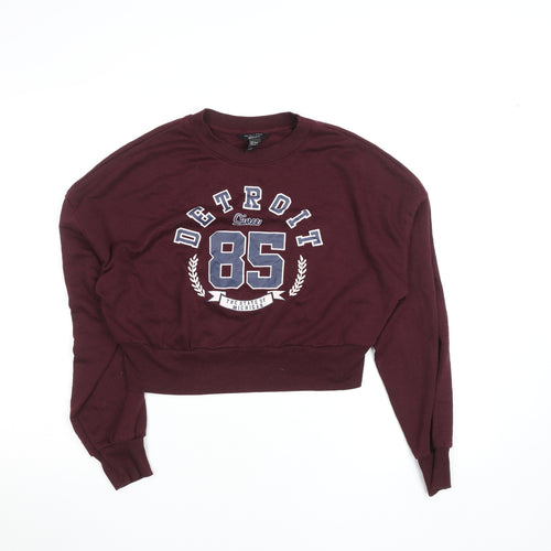 New Look 915 Teens Burgundy Detroit 85 Pullover Sweatshirt Size 14-15