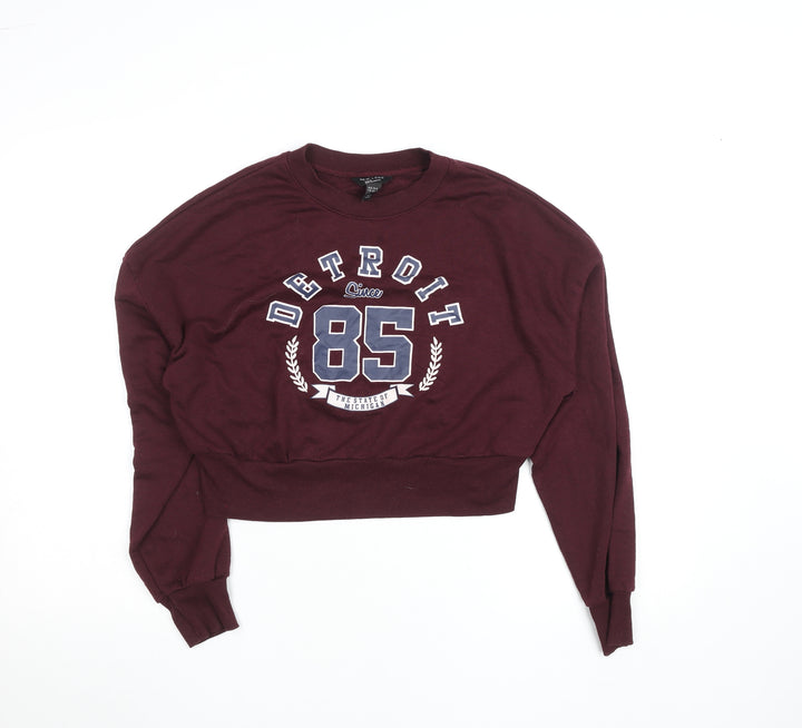 New Look 915 Teens Burgundy Detroit 85 Pullover Sweatshirt Size 14-15