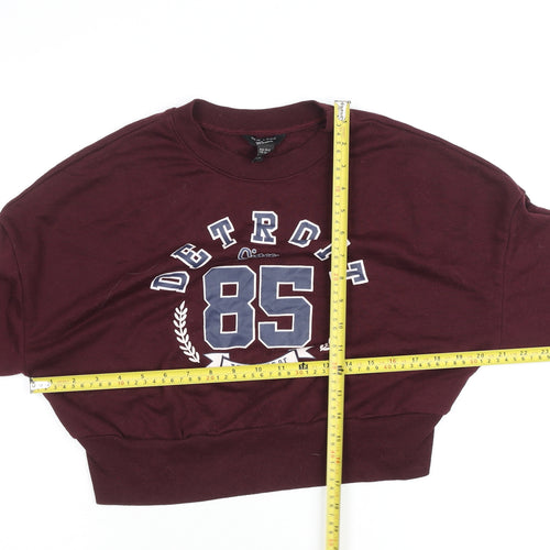 New Look 915 Teens Burgundy Detroit 85 Pullover Sweatshirt Size 14-15